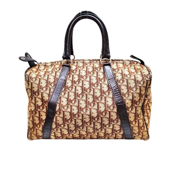 556237F V Christian Dior Satchel Bag Trotter Brown Canvas - Picture 1 of 9